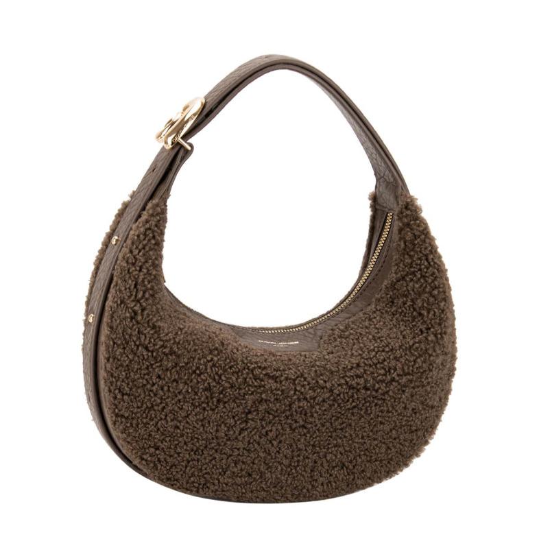 „Kitz Bag“ Halbmond-Tasche aus Lammfellimitat
